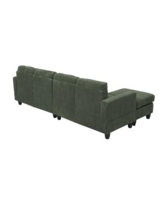 Savannah Modular Corduroy Sectional Sofa with Ottoman