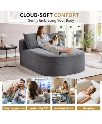 67.5" Indoor Corduroy Oversized Sleeper Sofa with Deep Seat Lounge