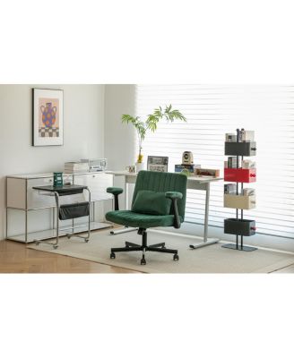 Velvet Criss Cross Armrest Office Chair