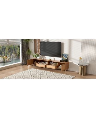 Rattan TV Stand for TVs up to 90", Modern Farmhouse Media Console