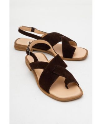Forever & Always Women's Shoes Louna Leather Thong Sandals