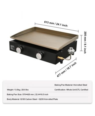 22.4 Inch Commercial Gas Countertop Griddle, 13,000 BTU, Heavy Duty Steel