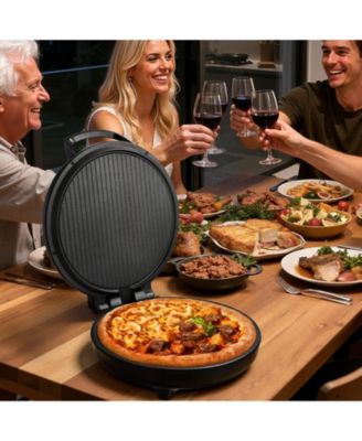 12 Inch Electric Pizza Oven, 1200W Pizza Maker with Nonstick Plate and Adjustable Temperature
