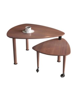 360 Rotatable Coffee Table for Living Room, Solid Wood Legs, Modern Apartment Furniture