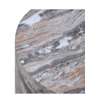 Simple marble textured coffee table, 12" x 19.7", MDF, industrial style