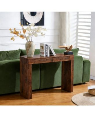 50-In. Natural Walnut Wood Grain Elegant Feature Bar Table