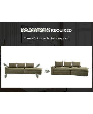 Modern Minimalist Modular Sectional Sofa with Right Facing Chaise