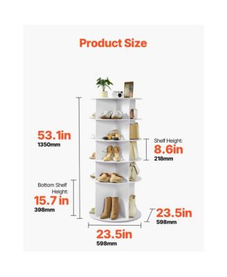 5-Tier Rotating Shoe Rack 360&deg; Spinning Carousel