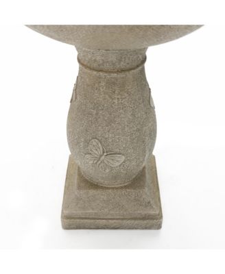 Decorative Garden Birdbath Fountain, Resin Water Feature with Pedestal Design