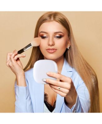 LED Lighted Travel Makeup Mirror,1X/10X Magnifying Double Sided Dimmable Portable Pocket,2-Sided,USB Charging