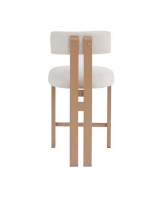 26.5" Round Stools - Low Back, Upholstered Seat