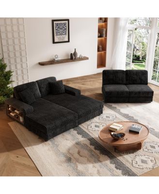 Double-seater Sofa, Comfortable Corduroy Fabric for Living Rooms