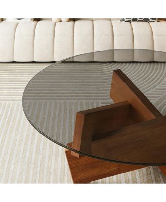 Modern Round Coffee Table, 27.5" x 27.5" x 12.2"