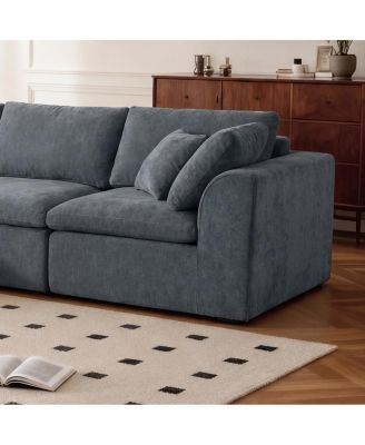 Modern L-Shaped Sectional Sofa with Chaise Lounge, Corduroy Couch