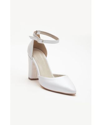 Forever and Always Shoes Rossella Leather Block Heel Pumps