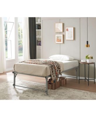 Twin Metal Daybed with Pop-Up Trundle, Sturdy Steel Slat Support Space Saving Guest Bed Frame, Bedroom & Living Room