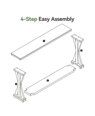 Solid Wood Console Table for Entryway, 63-Inch Narrow Farmhouse Entryway Table, 2-Tier Sofa Console Behind Couch
