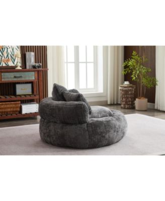 Foam Bean Bag Chair - Soft Chenille Cover - Indoor/Outdoor