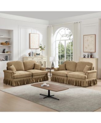 Modular Sofa Set, Flared Arms, Removable Skirts