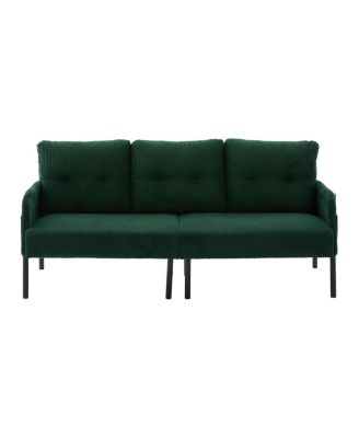 Oversized Corduroy Loveseat Sofa with Metal Legs & Side Pockets