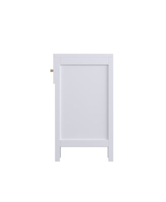 Modern Nightstand with Drawer and Open Shelf, Scalloped Edge Bedside Table