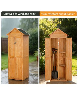  Outdoor Storage Shed Waterproof Garden Cabinet with Lockable Doors