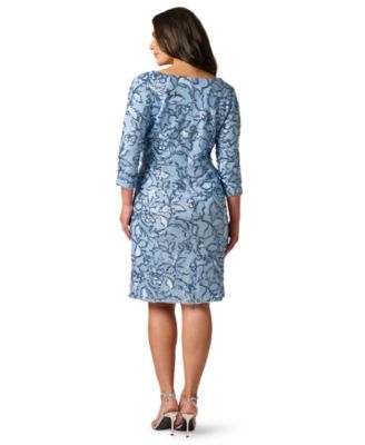 Plus Size Beaded V-Neck Short Dress