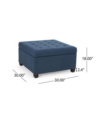  Upholstered Tufted Fabric Storage Ottoman