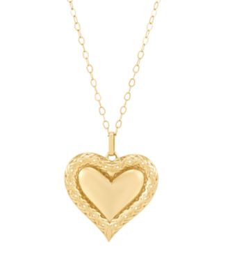 Heart Pendant Necklace in 10k Yellow Gold