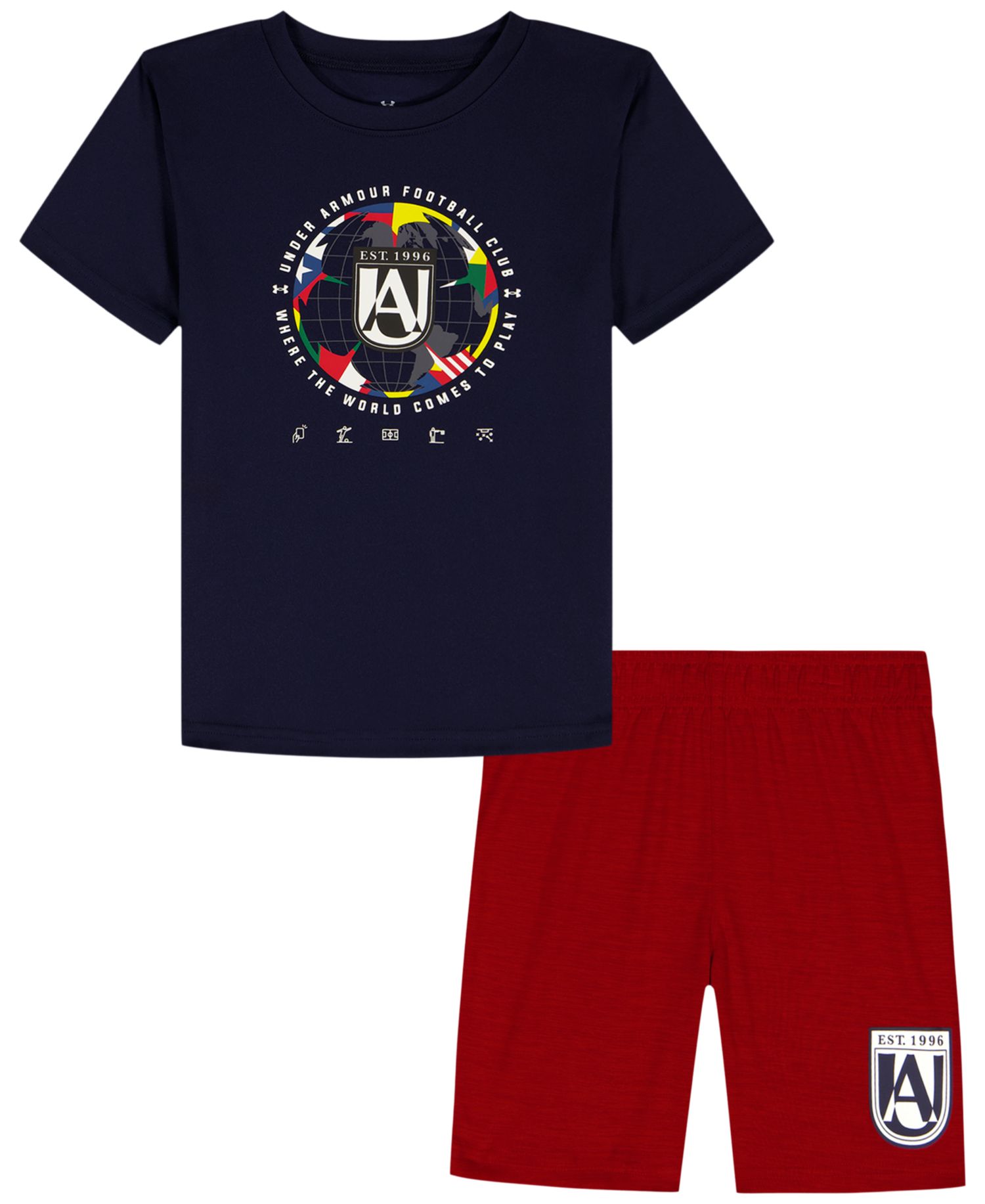 Boys' 2T-7 Crewneck T-Shirt and Performance Shorts, 2-Piece Set
