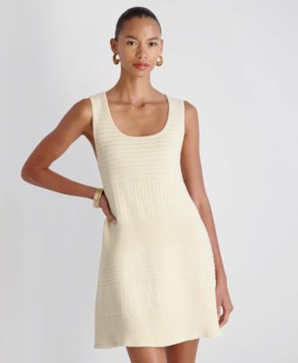 Women's Scoop Neck Mozart Mixed Stripe Mini Dress