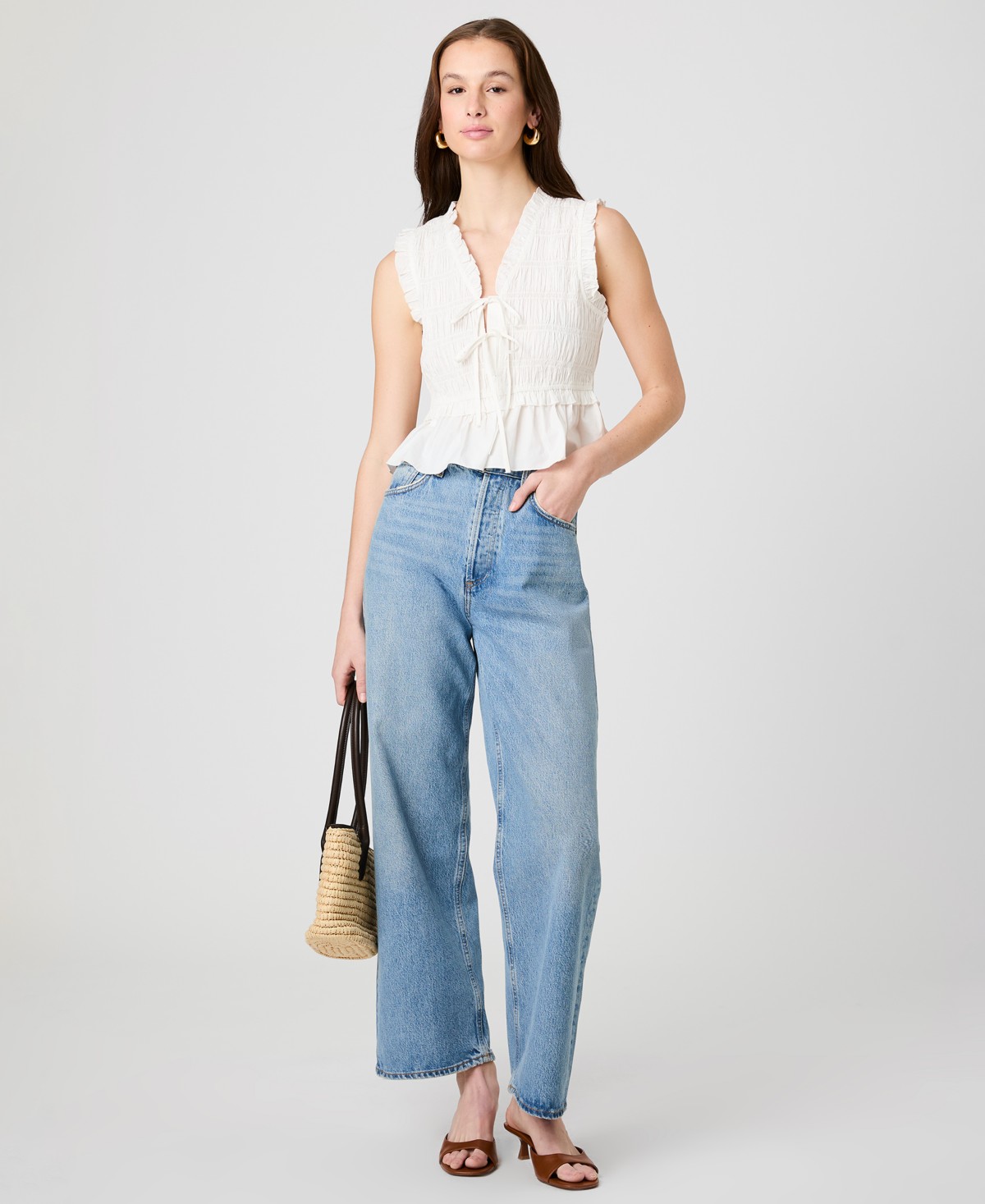 Женские топы French Connection Women's V-Neck Tie-Front Top — фото 3