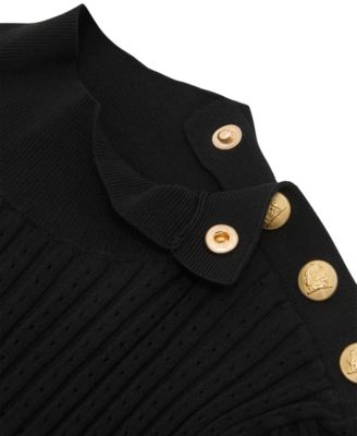 Women's Button-Detail Knitted Midi Dress