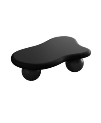 47 Inch Cloud Shaped Coffee Table with 3 Ball Legs for Living Room
