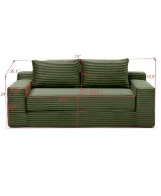 Streamdale  Furniture Memory Foam Cloud Loveseat Sofa, 2-in-1 Convertible Folding Couch Bed