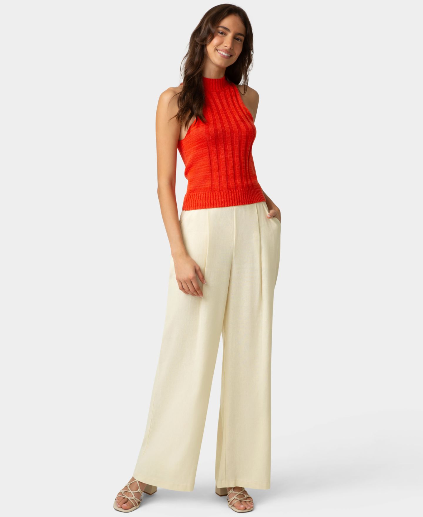 Женские брюки Hue Coastal Linen Palazzo Pant, цвет: Экрю — фото 2