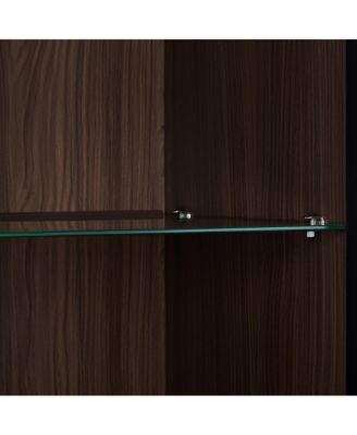 Casainc Modern 51.2" Tall Lighted Display Cabinet with Tempered Glass Door and Metal Frame