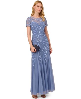 Adrianna Papel Women's Floral-Beaded Gown