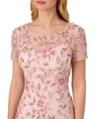 Adrianna Papel Women's Floral-Beaded Gown