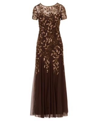 Adrianna Papel Women's Floral-Beaded Gown