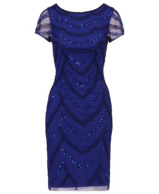 Women's Beaded Cap-Sleeve Sheath Dress