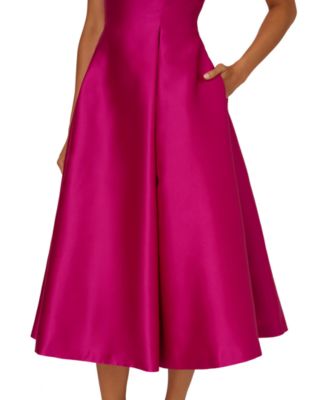 Women's Boat-Neck Fit & Flare Midi Dress