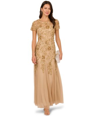 Adrianna Papel Women's Floral-Beaded Gown