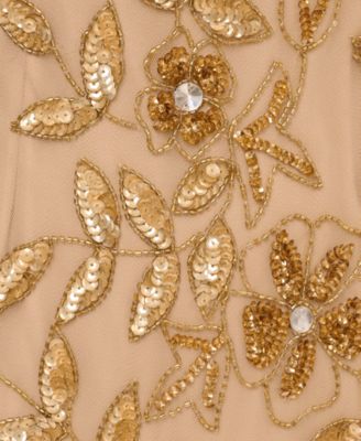 Adrianna Papel Women's Floral-Beaded Gown