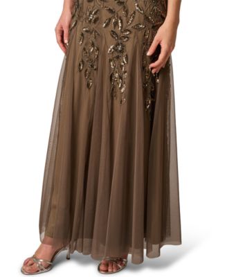 Adrianna Papel Women's Floral-Beaded Gown