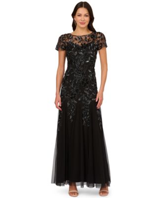 Adrianna Papel Women's Floral-Beaded Gown