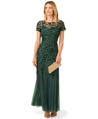 Adrianna Papel Women's Floral-Beaded Gown