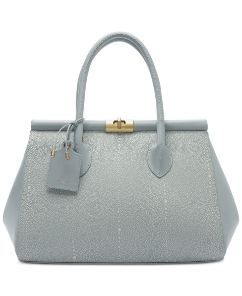 Женская сумка Arezzo Morgan Medium Turn-Lock Tote Handbag, цвет: Синий