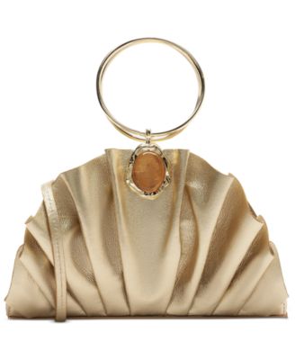 Ravena Small Gold-Tone Ring Handle Clutch