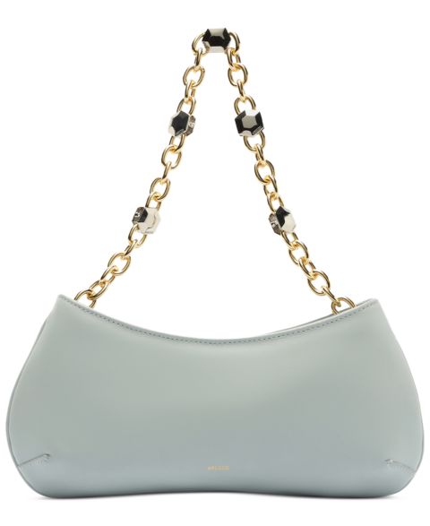 Женская сумка Arezzo Luna Small Slim Shoulder Leather Baguette, цвет: Синий